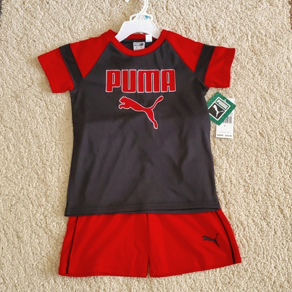 NWT: BOYS PUMA🐈‍⬛️ ACTIVEWEAR 2-PIECE SHORT SET